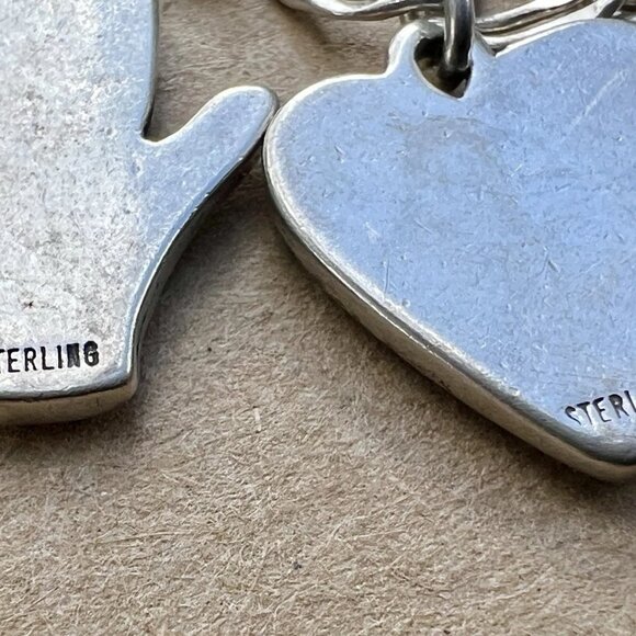 Sundance $538 NEW 7.5” Heart Hand Hat Silver Double Link Charm Handmade Bracelet - Picture 10 of 15